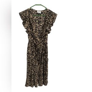 Sienna sky cheetah print flowy dress floor length